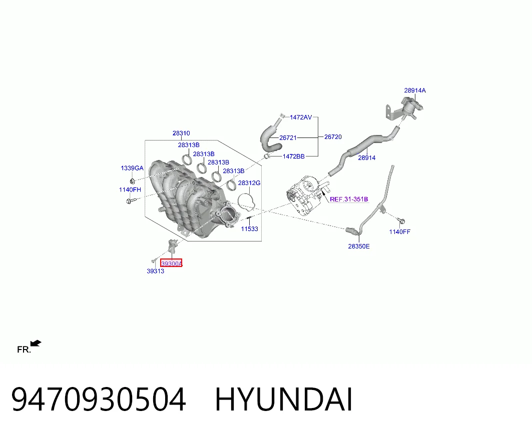 9470930504 Hyundai/Kia Czujnik ciśnienia w kolektorze ssącym, MAP