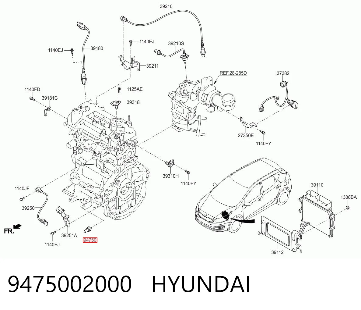9475002000 Hyundai/Kia Czujnik ciśnienia oleju