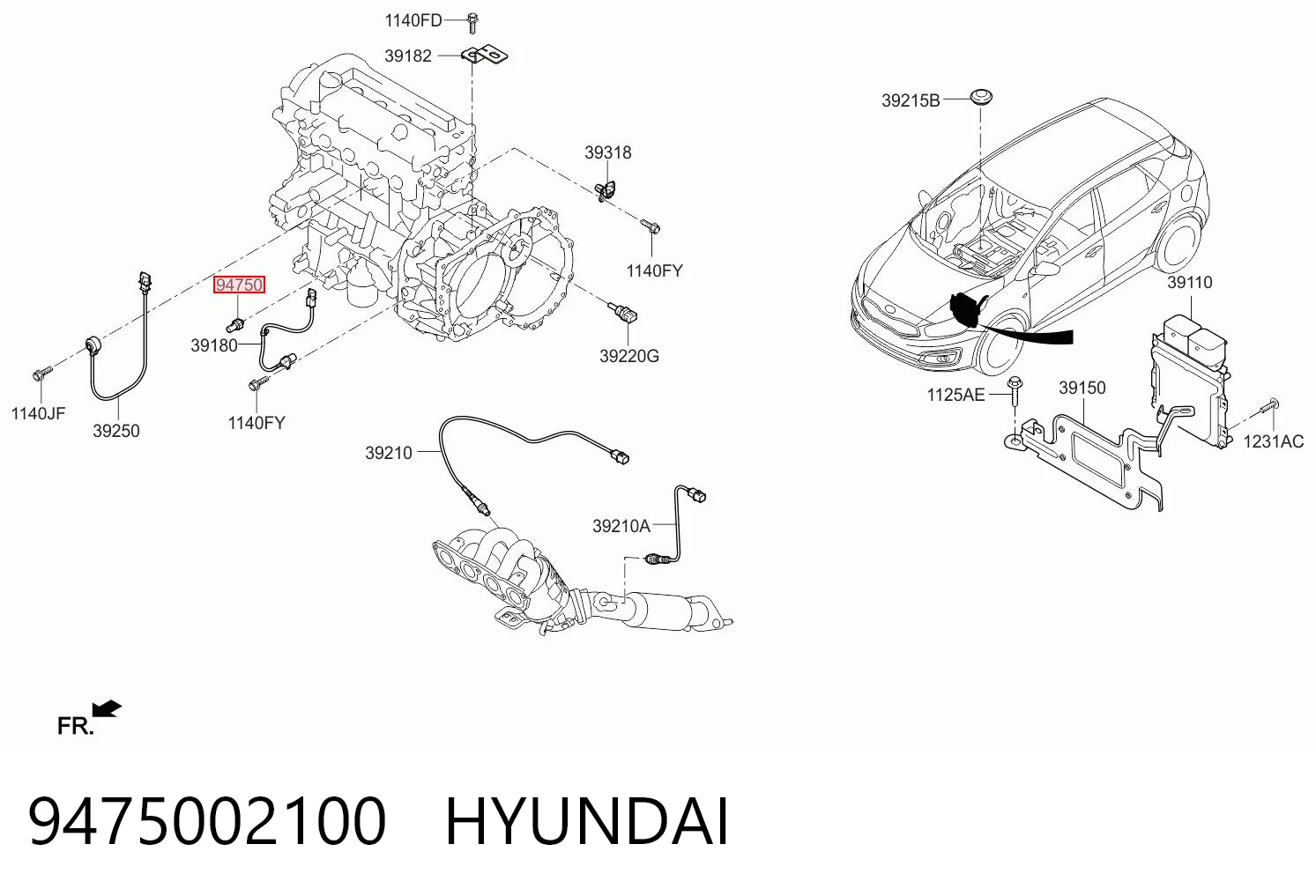 9475002100 Hyundai/Kia Czujnik ciśnienia oleju