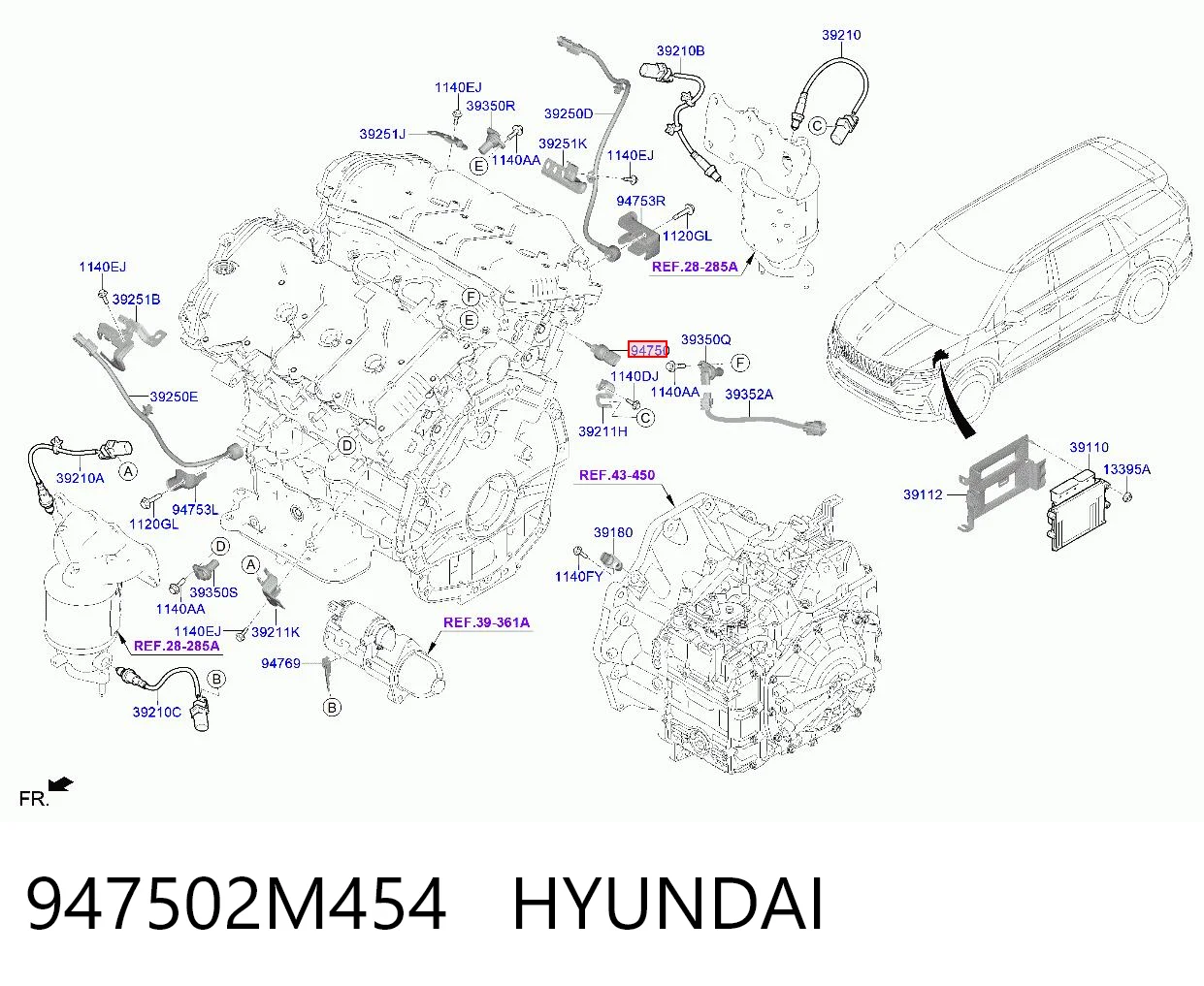 Czujnik ciśnienia oleju do Hyundai Sonata VIII DN8