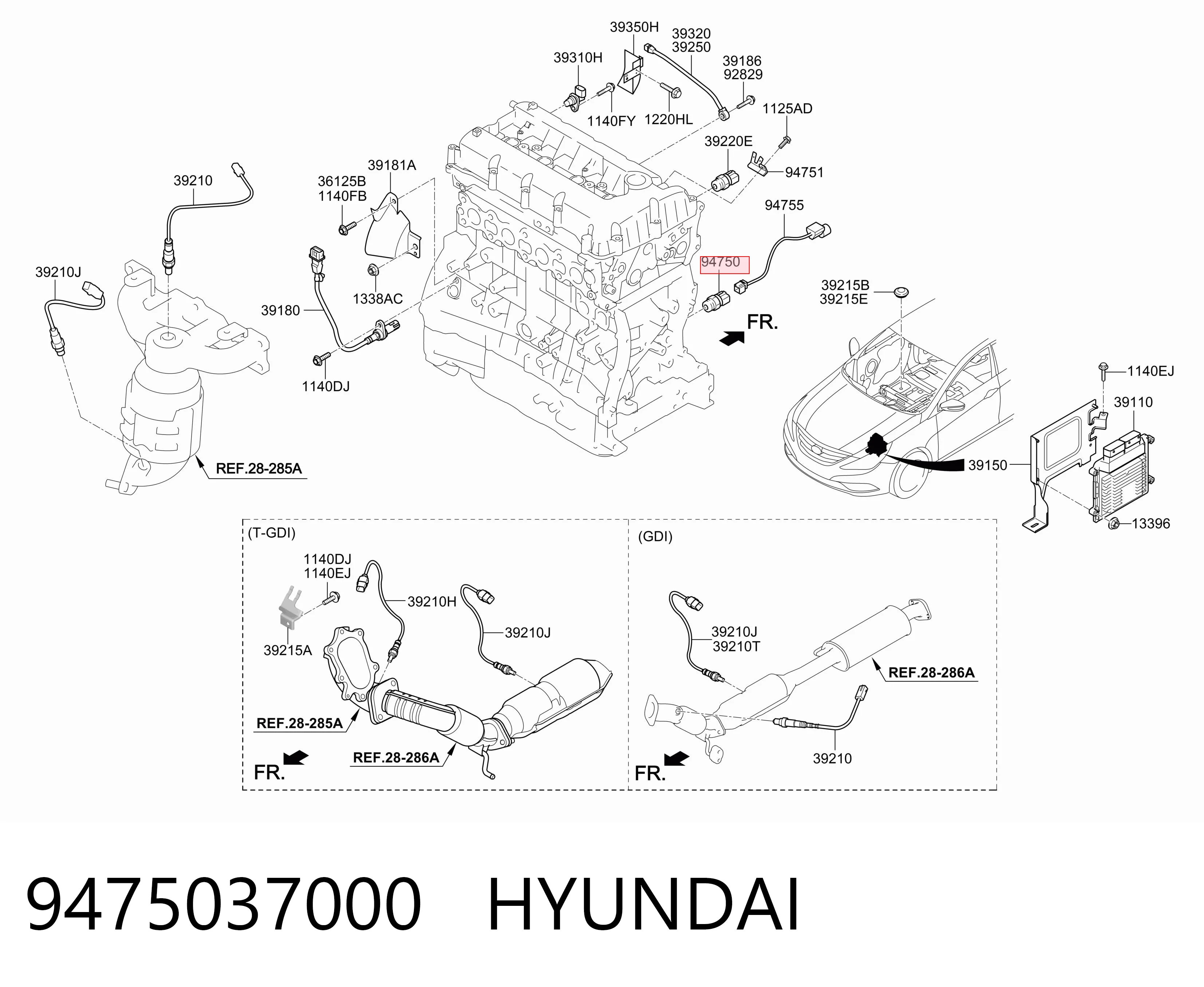 9475037000 Hyundai/Kia Czujnik ciśnienia oleju