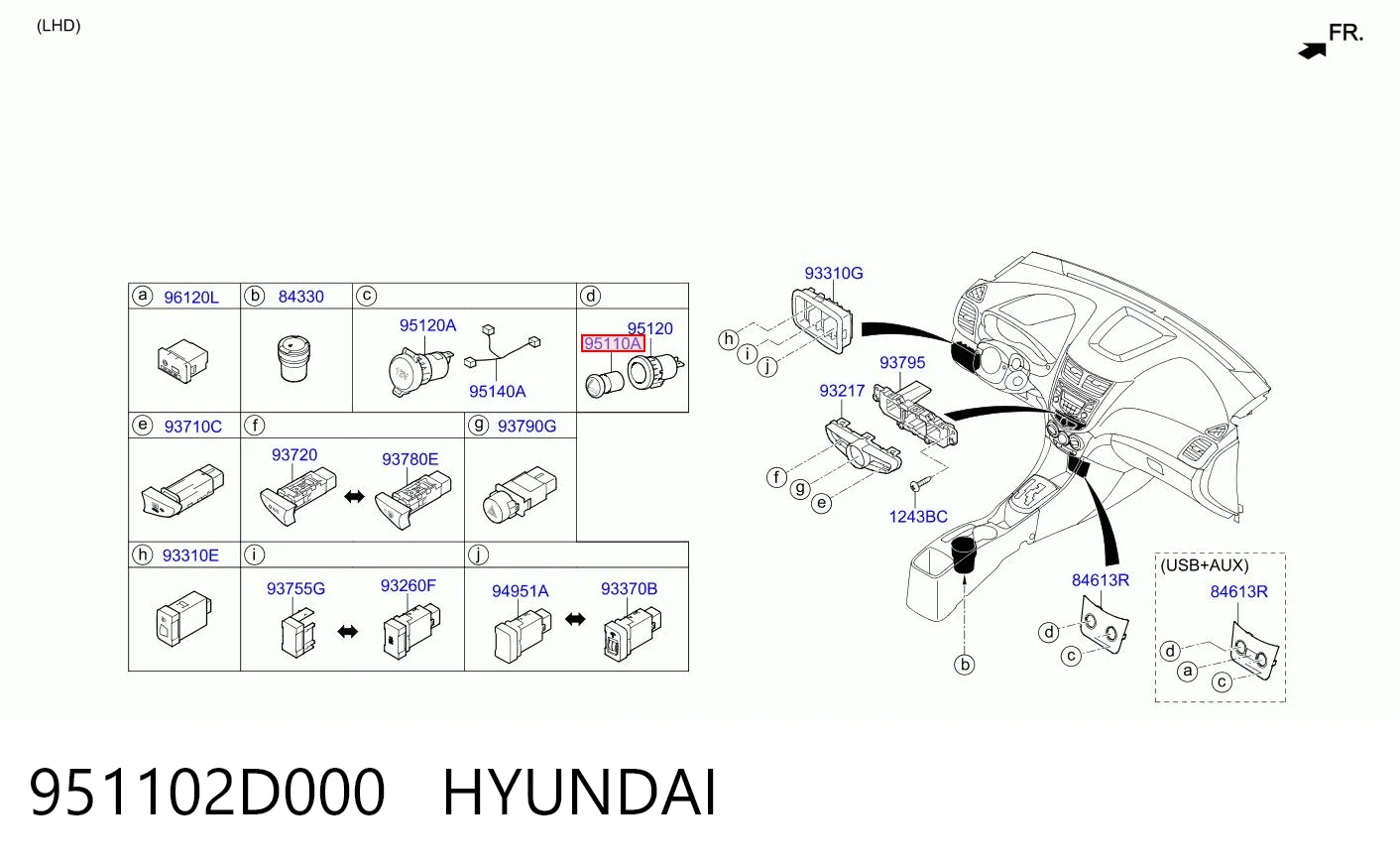 Zapalniczka do Hyundai Tucson I JM