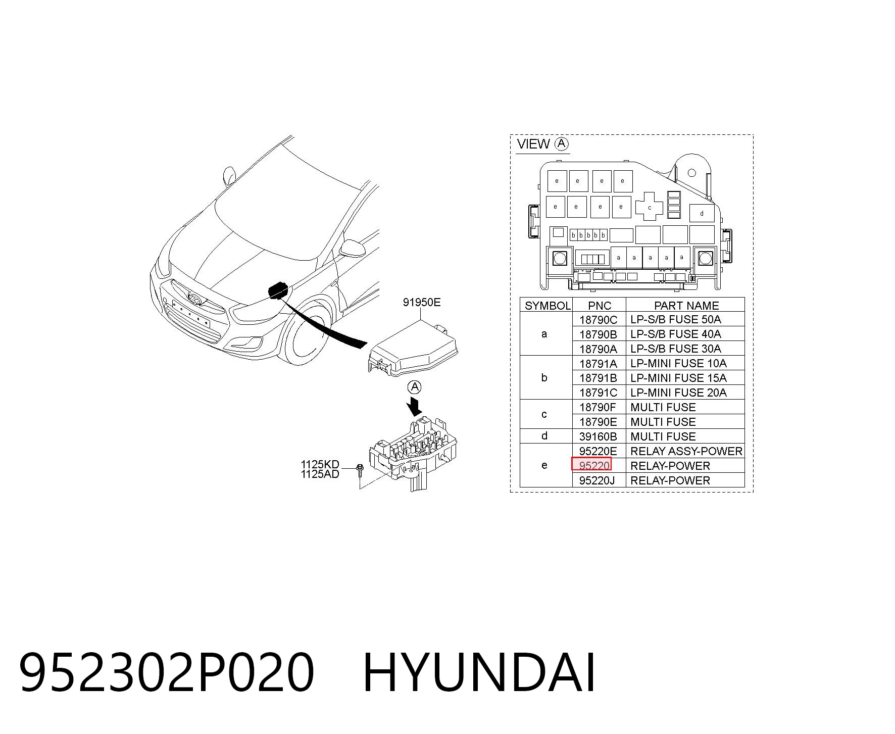 952302P020 Hyundai/Kia Przekaźnik wentylatora