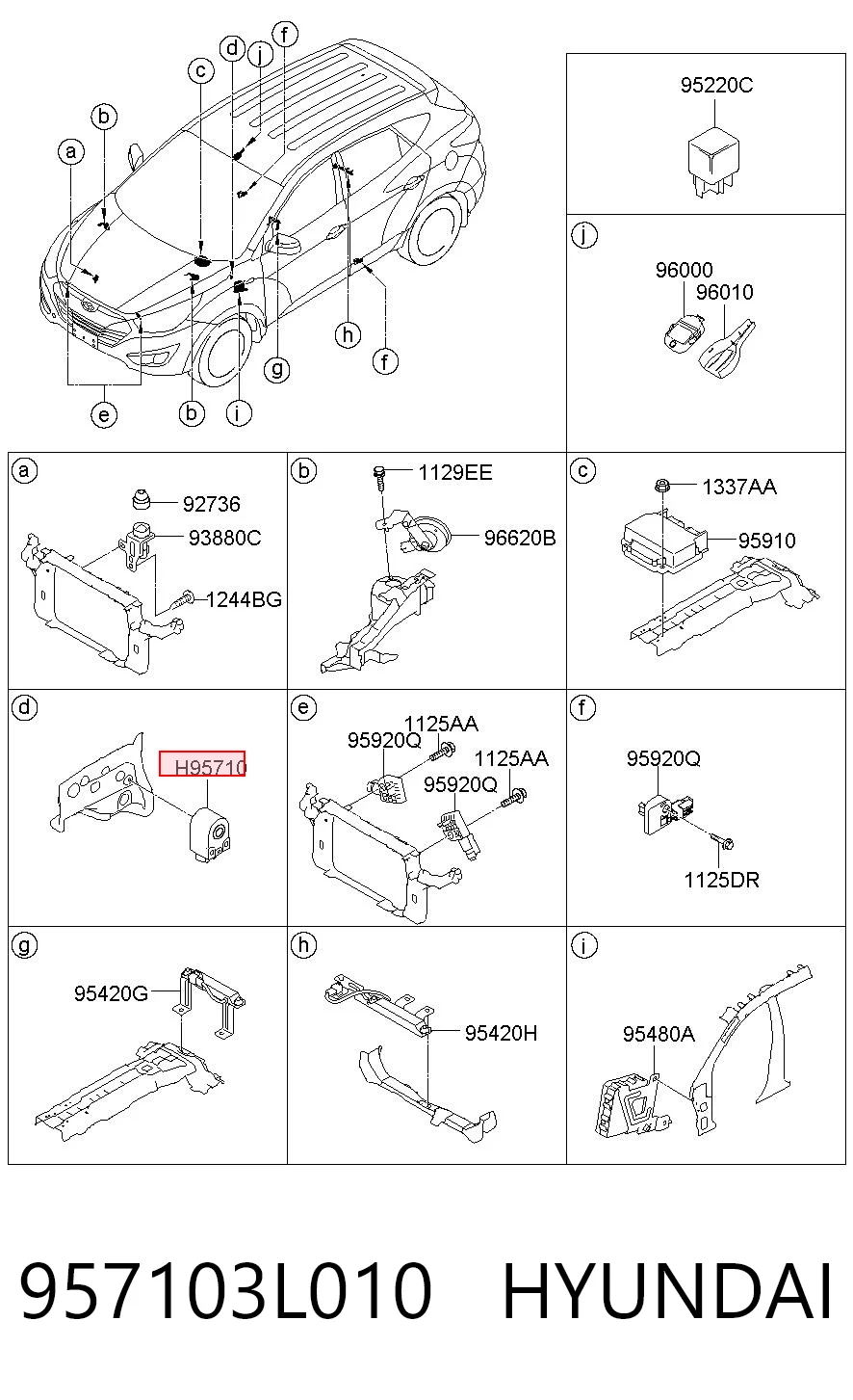 957103L010 Hyundai/Kia Sygnał dźwiękowy (klakson)