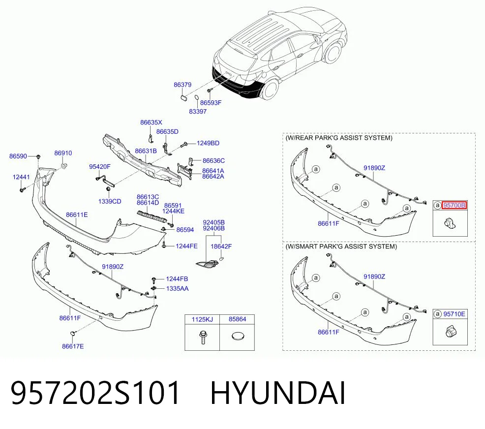 957202S101 Hyundai/Kia Czujnik parkowania tylny