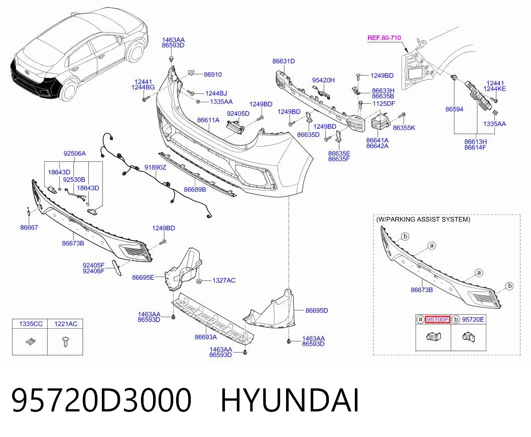 95720D3000 Hyundai/Kia Czujnik parkowania przedni