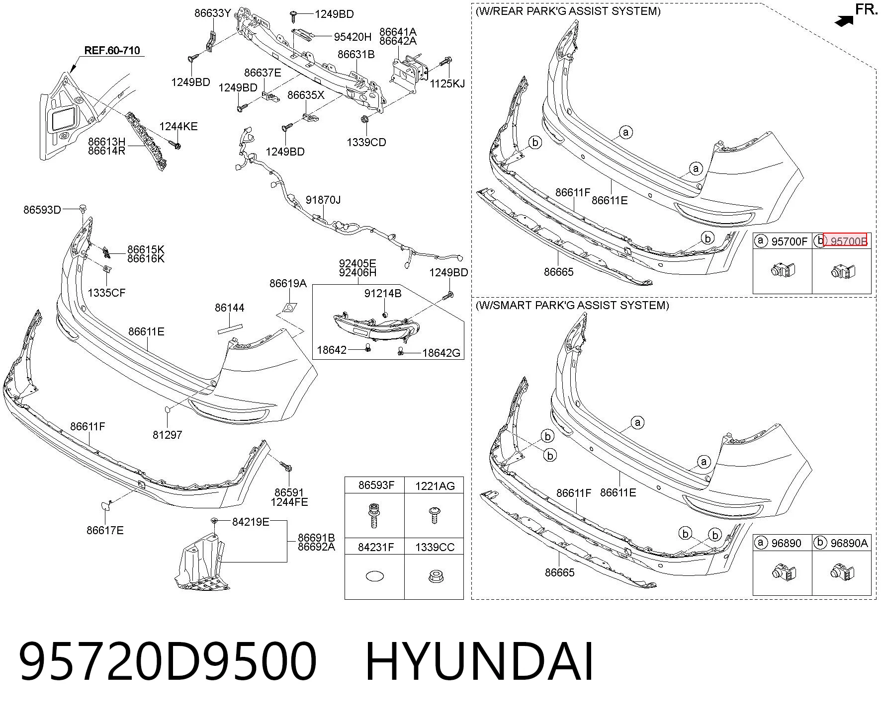 95720D9500 Hyundai/Kia Czujnik parkowania tylny