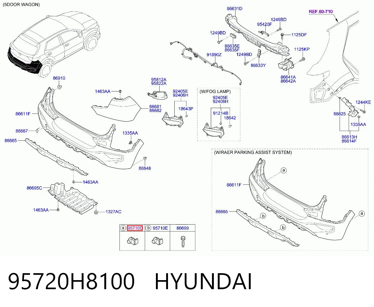 95720H8100 Hyundai/Kia Czujnik parkowania tylny boczny