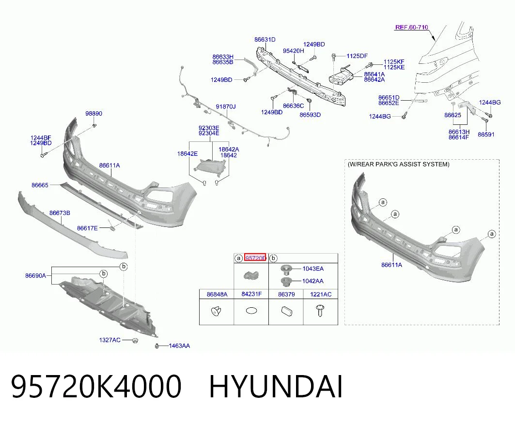 95720K4000 Hyundai/Kia Czujnik parkowania tylny