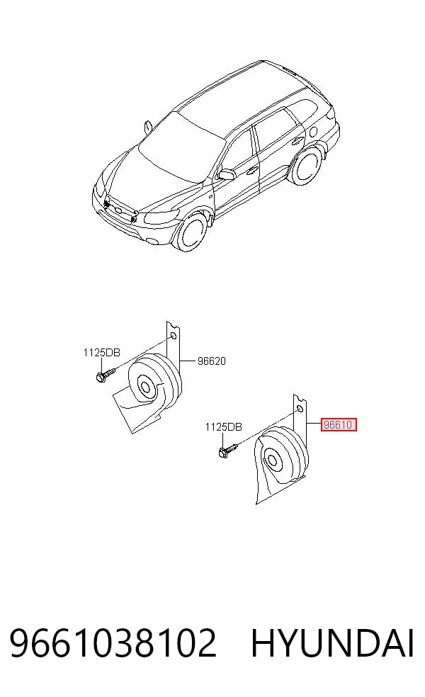 Sygnał dźwiękowy (klakson) do Hyundai Santa Fe II CM