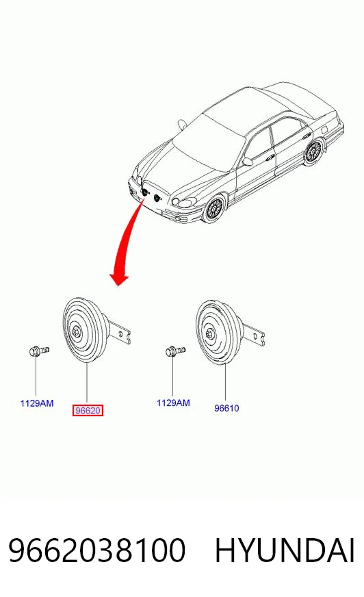 Sygnał dźwiękowy (klakson) do Hyundai Sonata V NF