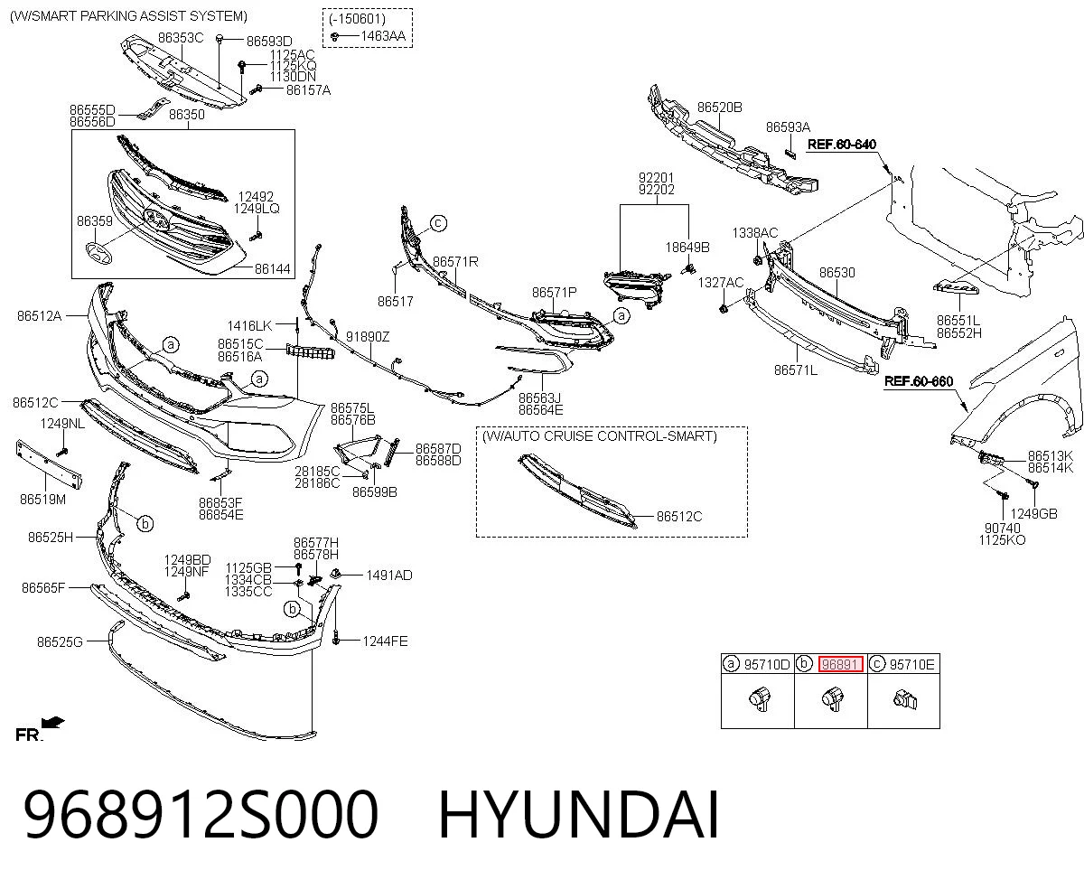 968912S000 Hyundai/Kia Czujnik parkowania przedni