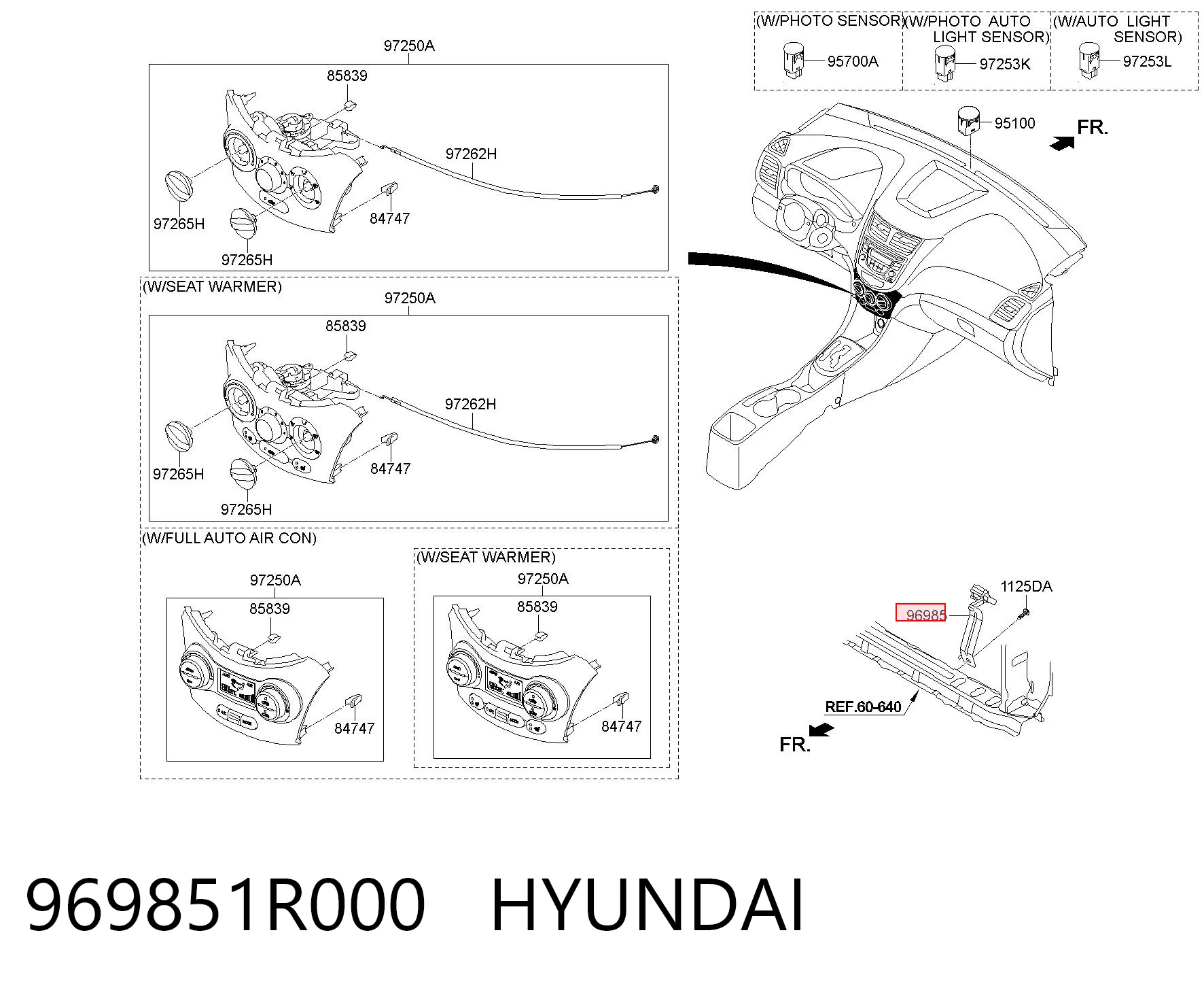 969851R000 Hyundai/Kia Czujnik temperatury zewnętrznej