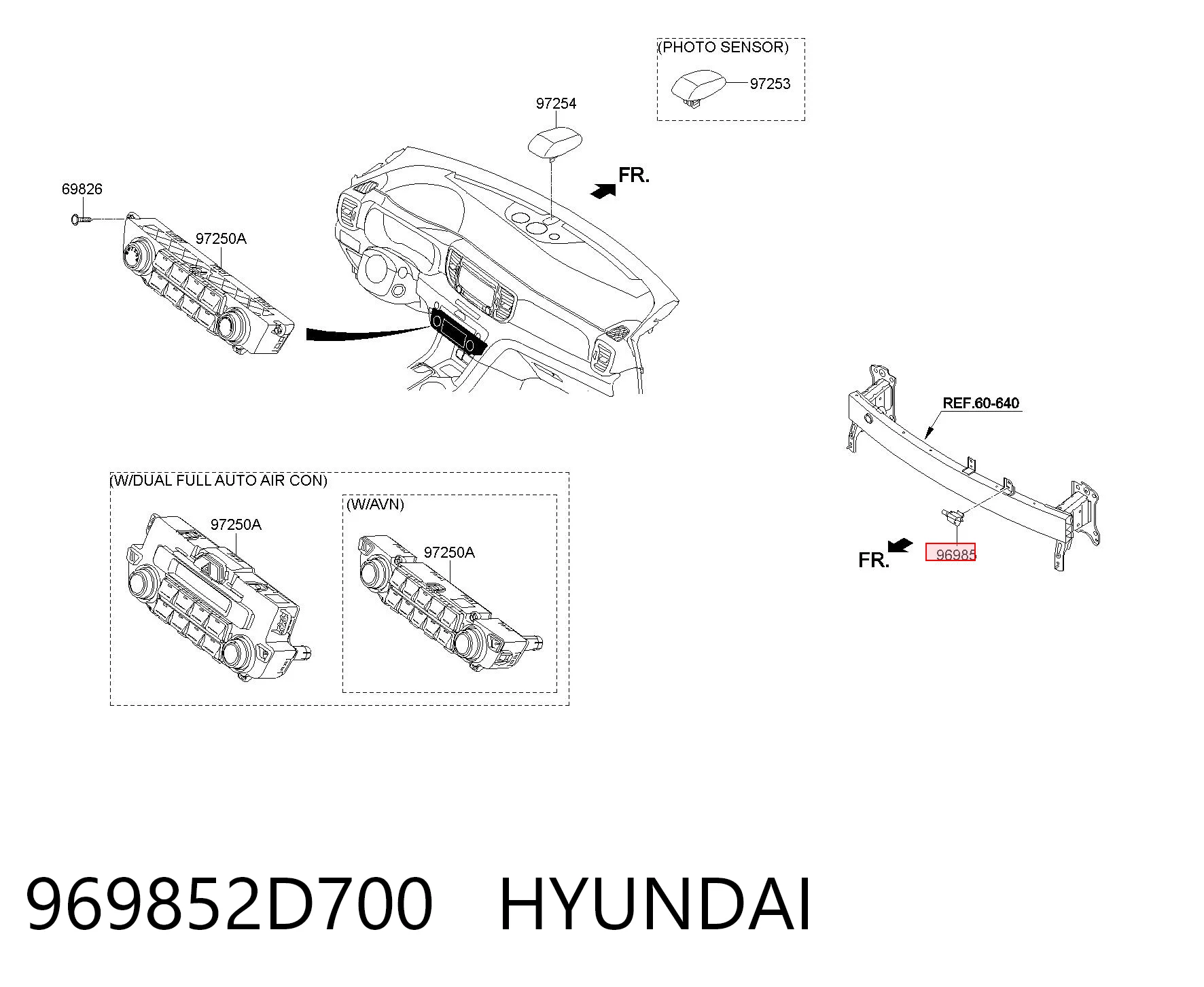 969852D700 Hyundai/Kia Czujnik temperatury zewnętrznej
