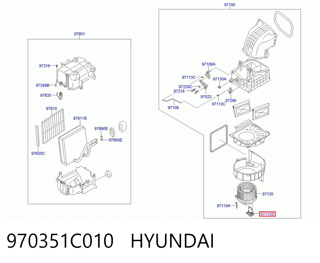 970351C010 Hyundai/Kia Rezystor wentylatora nagrzewnicy (ogrzewacza kabiny)