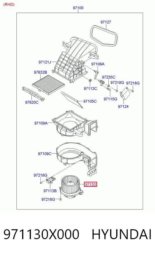 971130X000 Hyundai/Kia Silniczek wentylatora nagrzewnicy (ogrzewacza wnętrza)