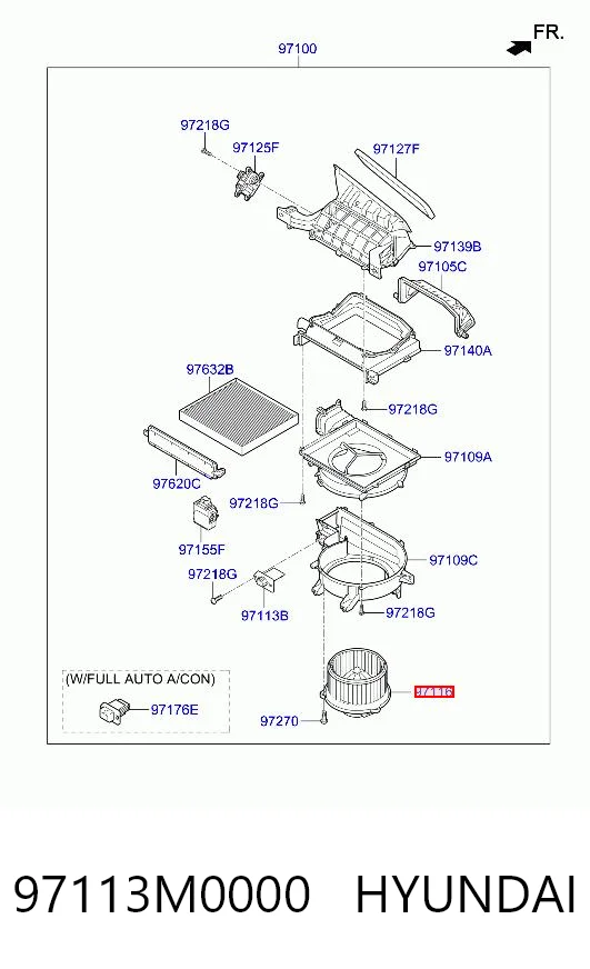 97113M0000 Hyundai/Kia Silniczek wentylatora nagrzewnicy (ogrzewacza wnętrza)
