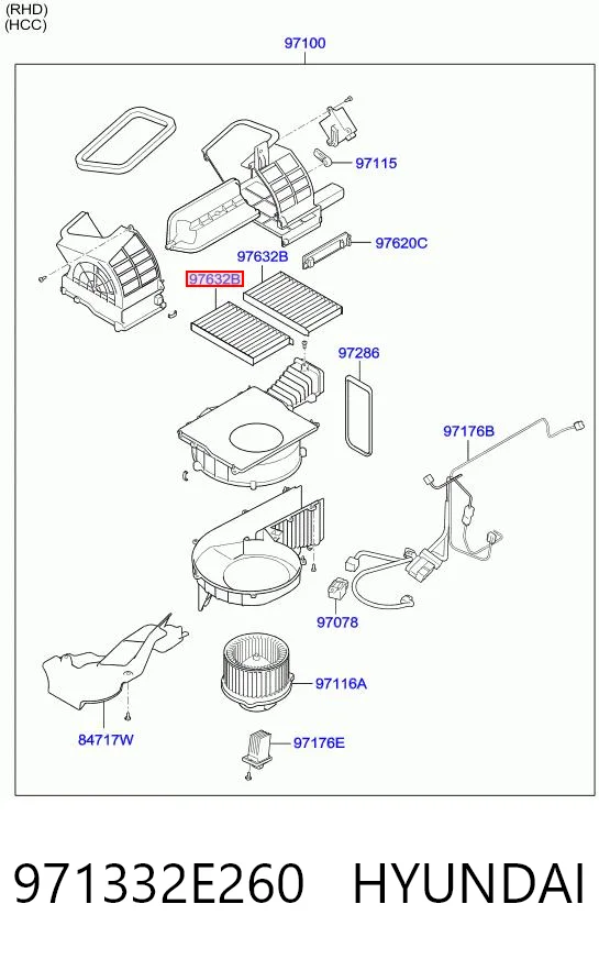 971332E260 Hyundai/Kia Filtr kabiny