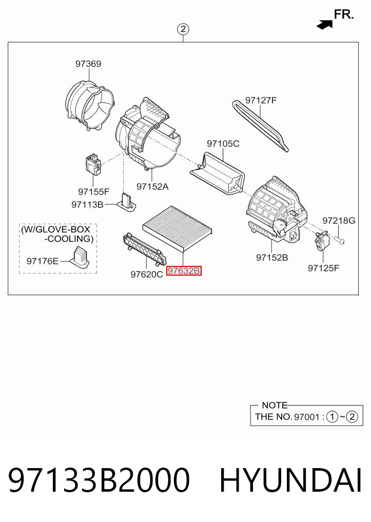 97133B2000 Hyundai/Kia Filtr kabiny