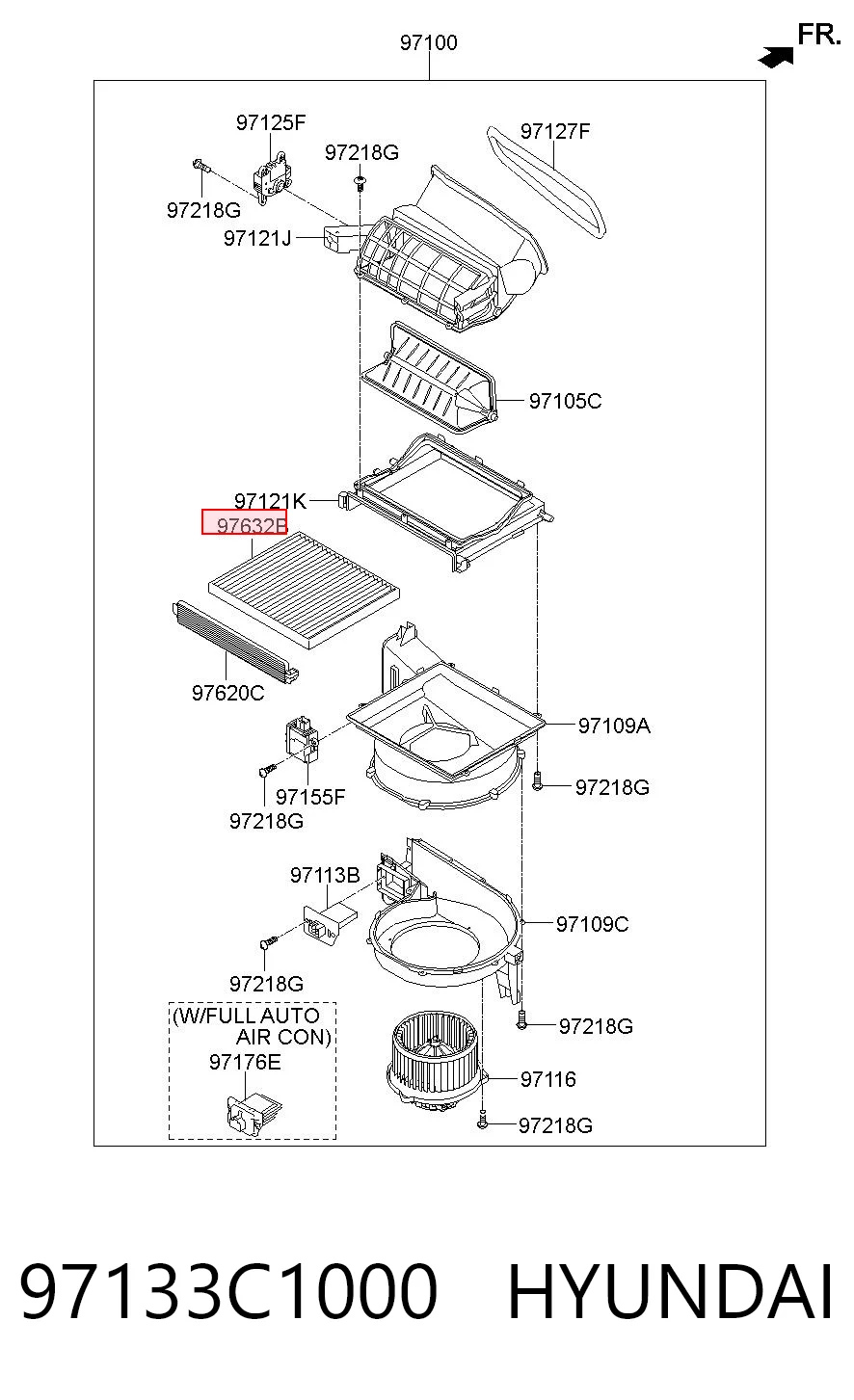 97133C1000 Hyundai/Kia Filtr kabiny
