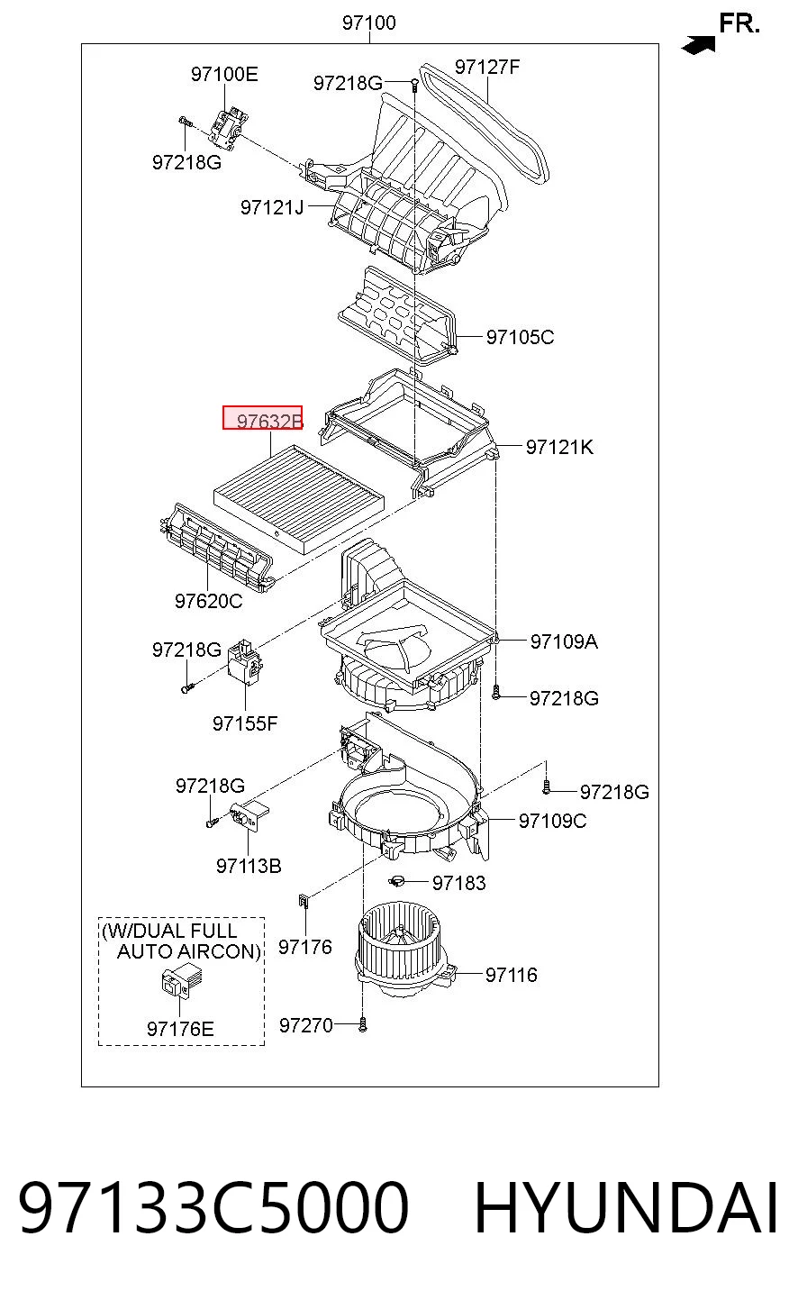 97133C5000 Hyundai/Kia Filtr kabiny