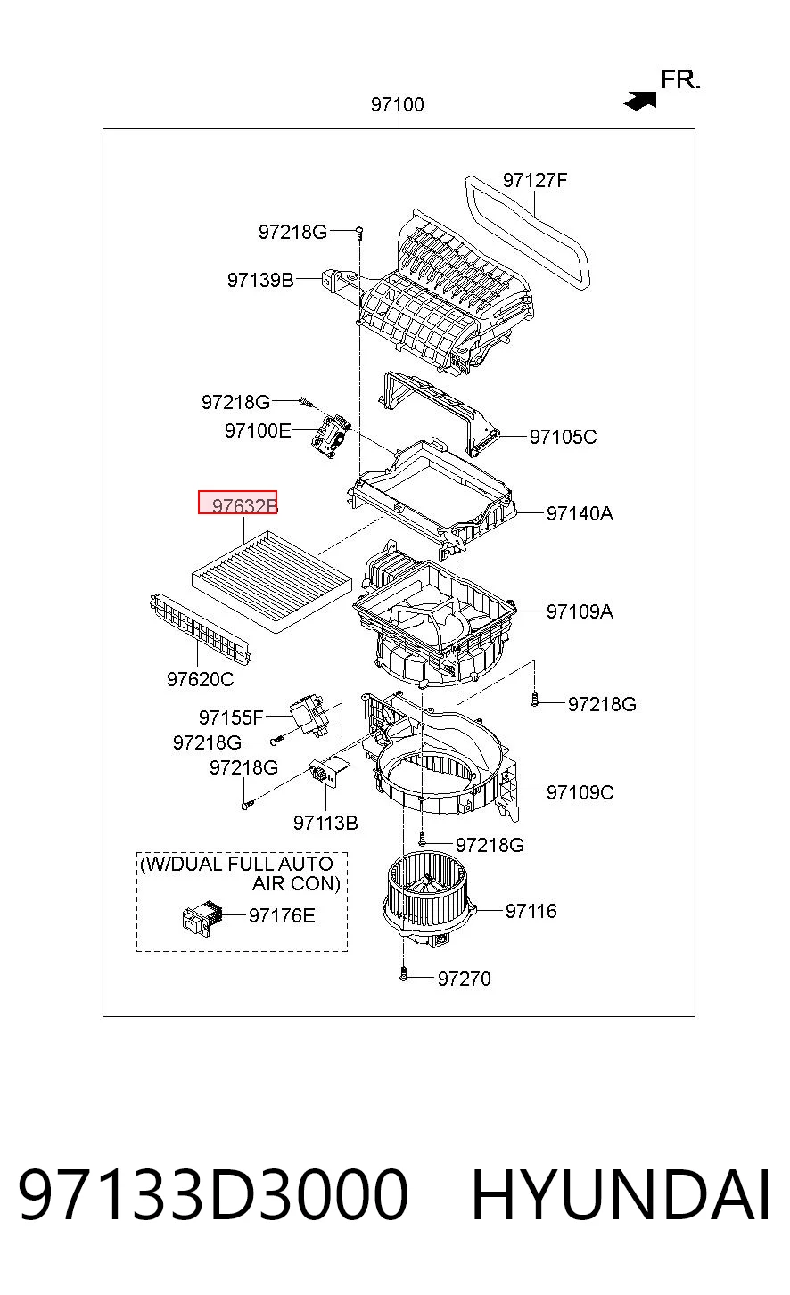 97133D3000 Hyundai/Kia Filtr kabiny