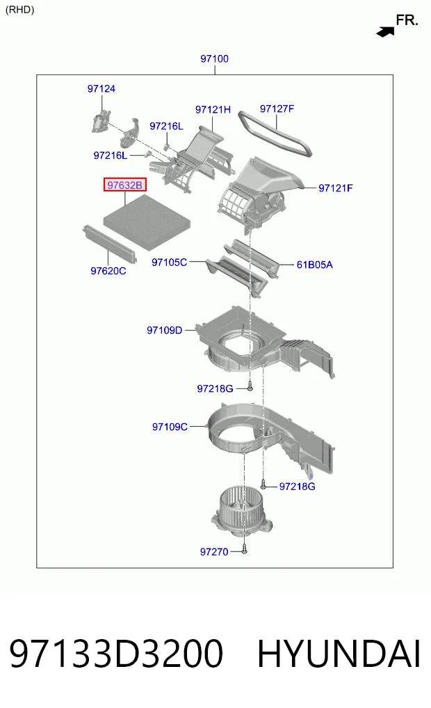 97133D3200 Hyundai/Kia Filtr kabiny