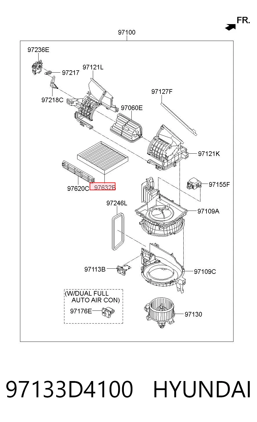 97133D4100 Hyundai/Kia Filtr kabiny