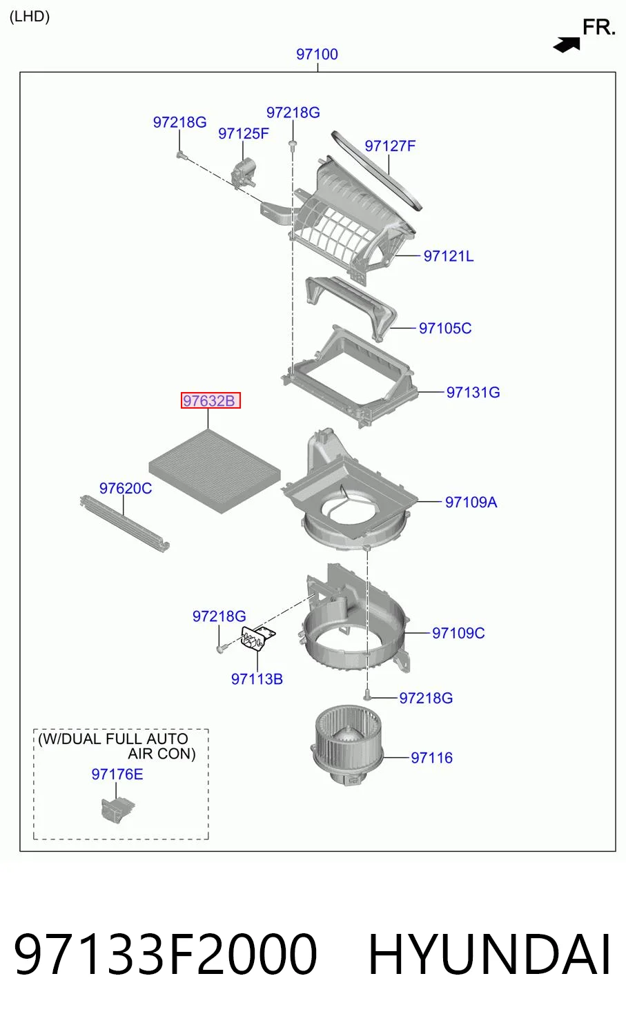 97133F2000 Hyundai/Kia Filtr kabiny