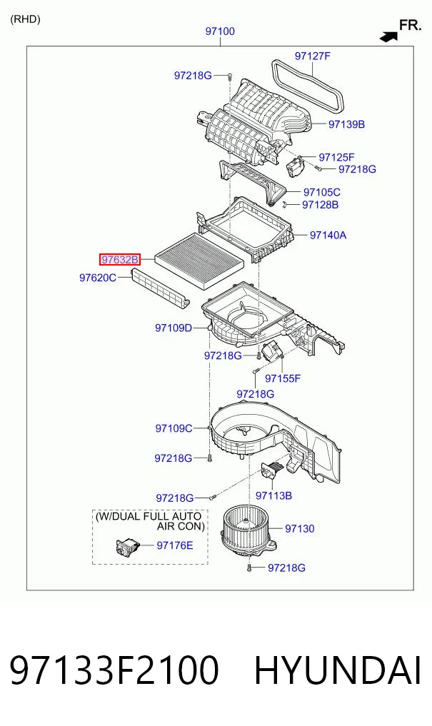 97133F2100 Hyundai/Kia Filtr kabiny