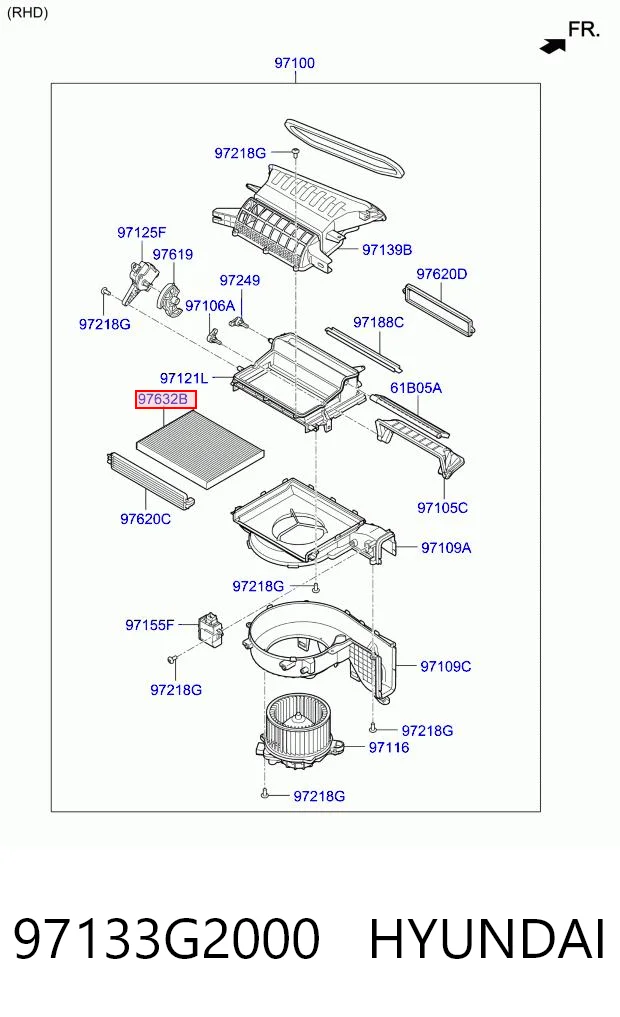 97133G2000 Hyundai/Kia Filtr kabiny