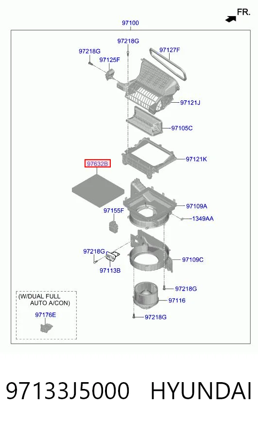 97133J5000 Hyundai/Kia Filtr kabiny