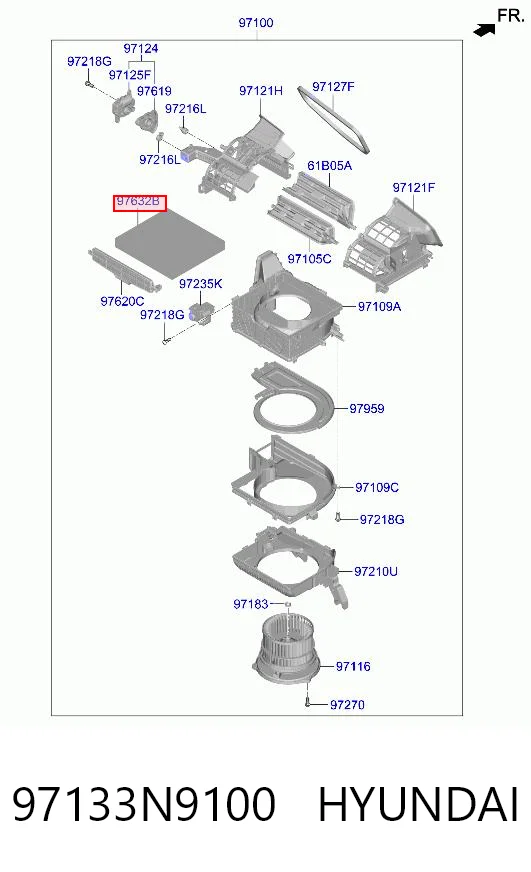 97133N9100 Hyundai/Kia Filtr kabiny