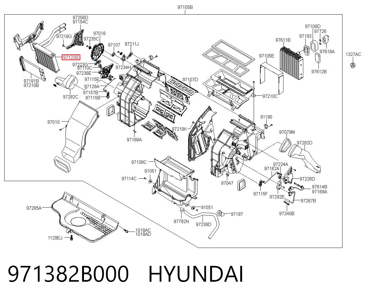 971382B000 Hyundai/Kia Chłodnica nagrzewnicy (ogrzewacza)