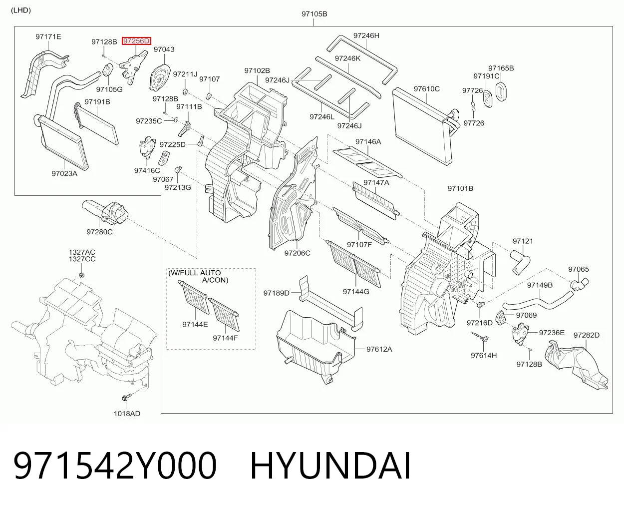 971542Y000 Hyundai/Kia Silniczek klapy nagrzewnicy