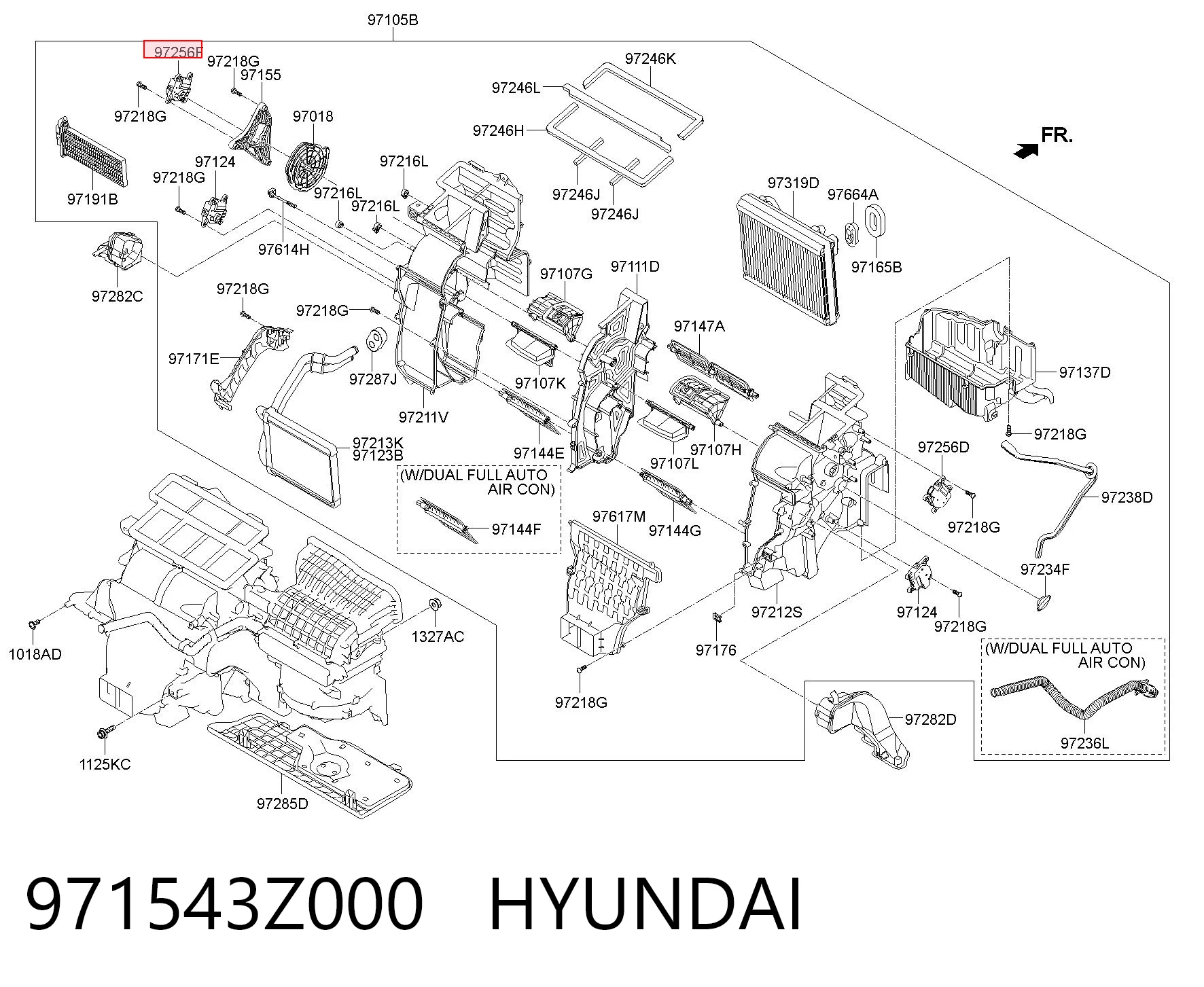 971543Z000 Hyundai/Kia Silniczek klapy nagrzewnicy