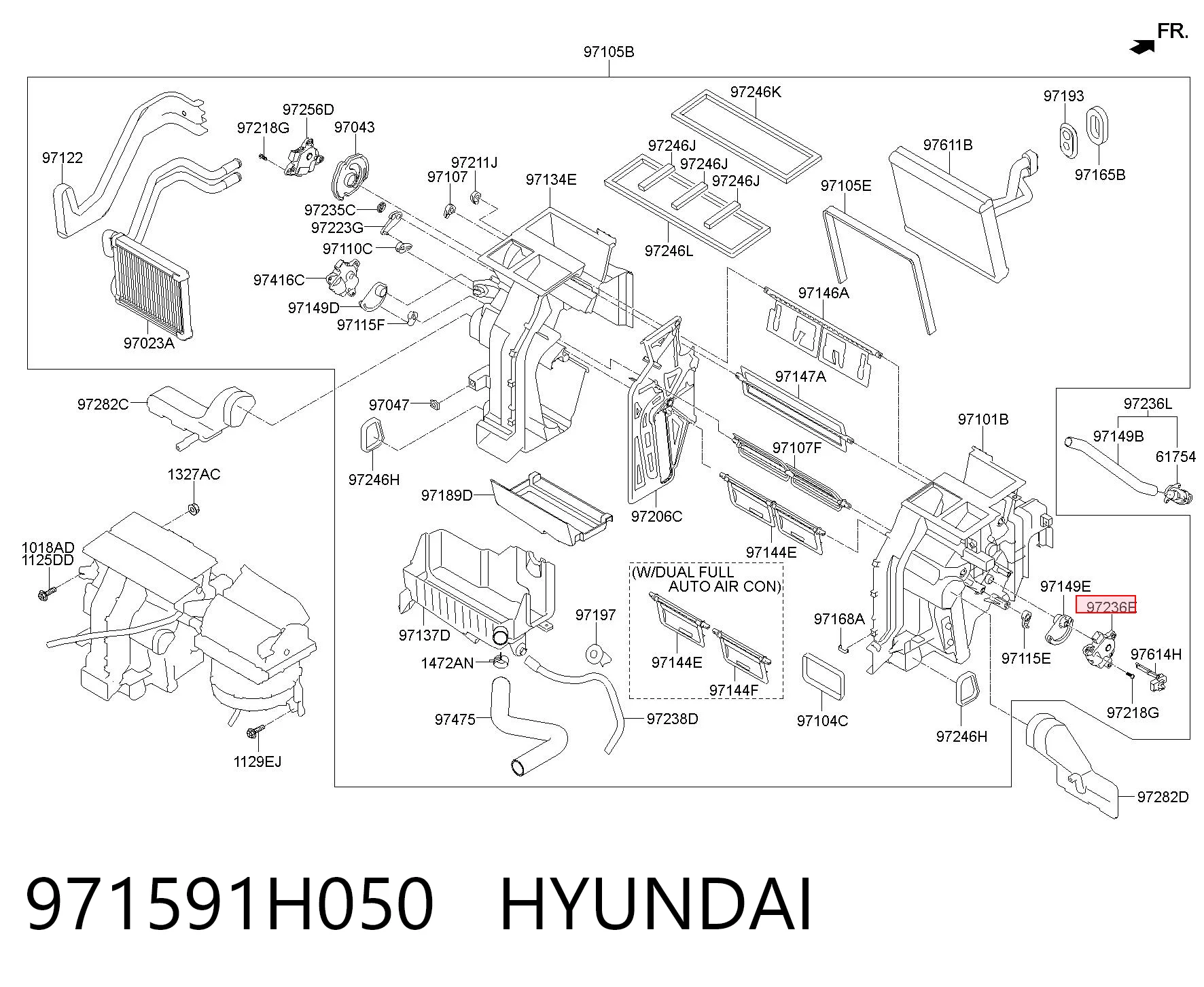 971591H050 Hyundai/Kia Silniczek klapy nagrzewnicy