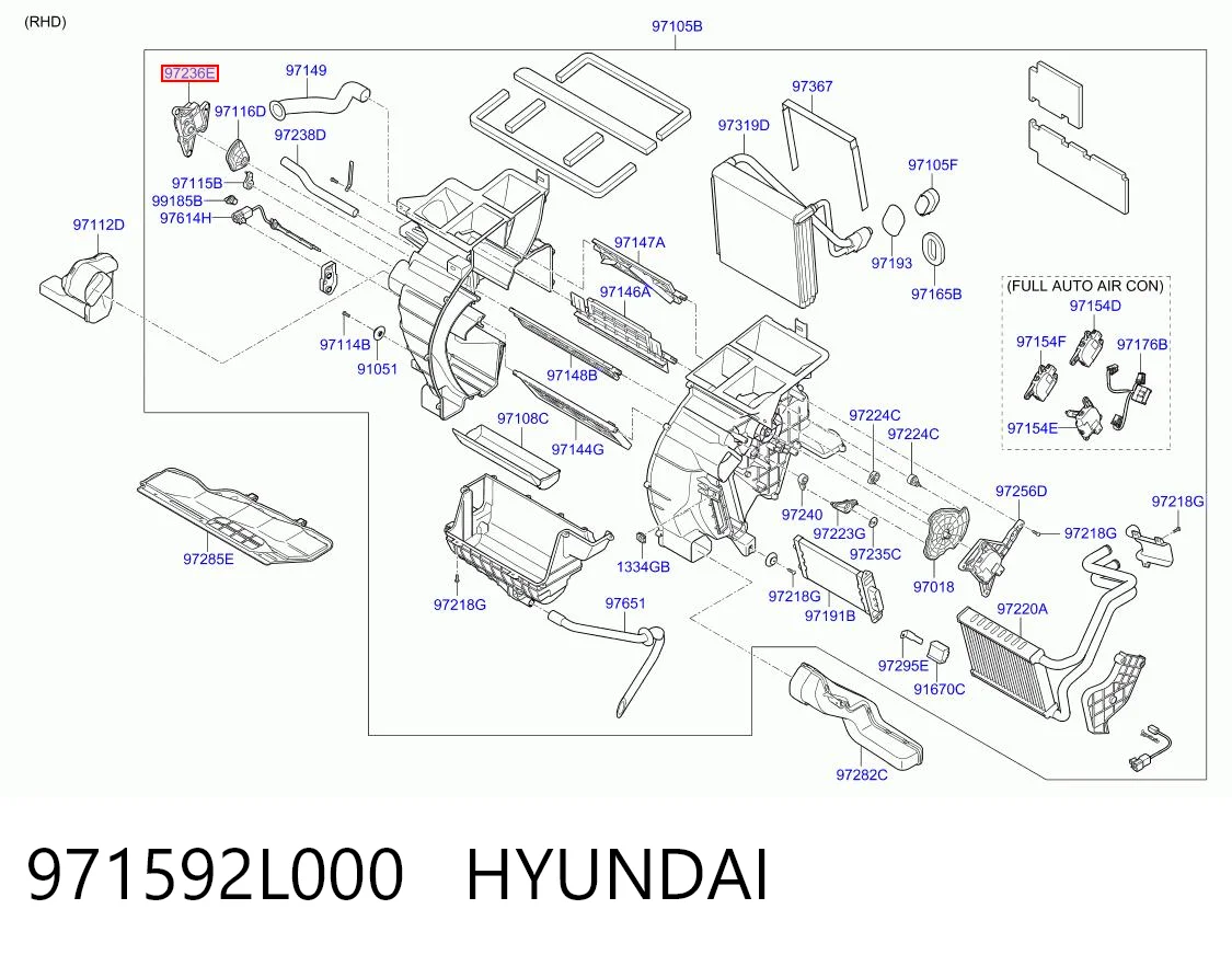 971592L000 Hyundai/Kia Silniczek klapy nagrzewnicy
