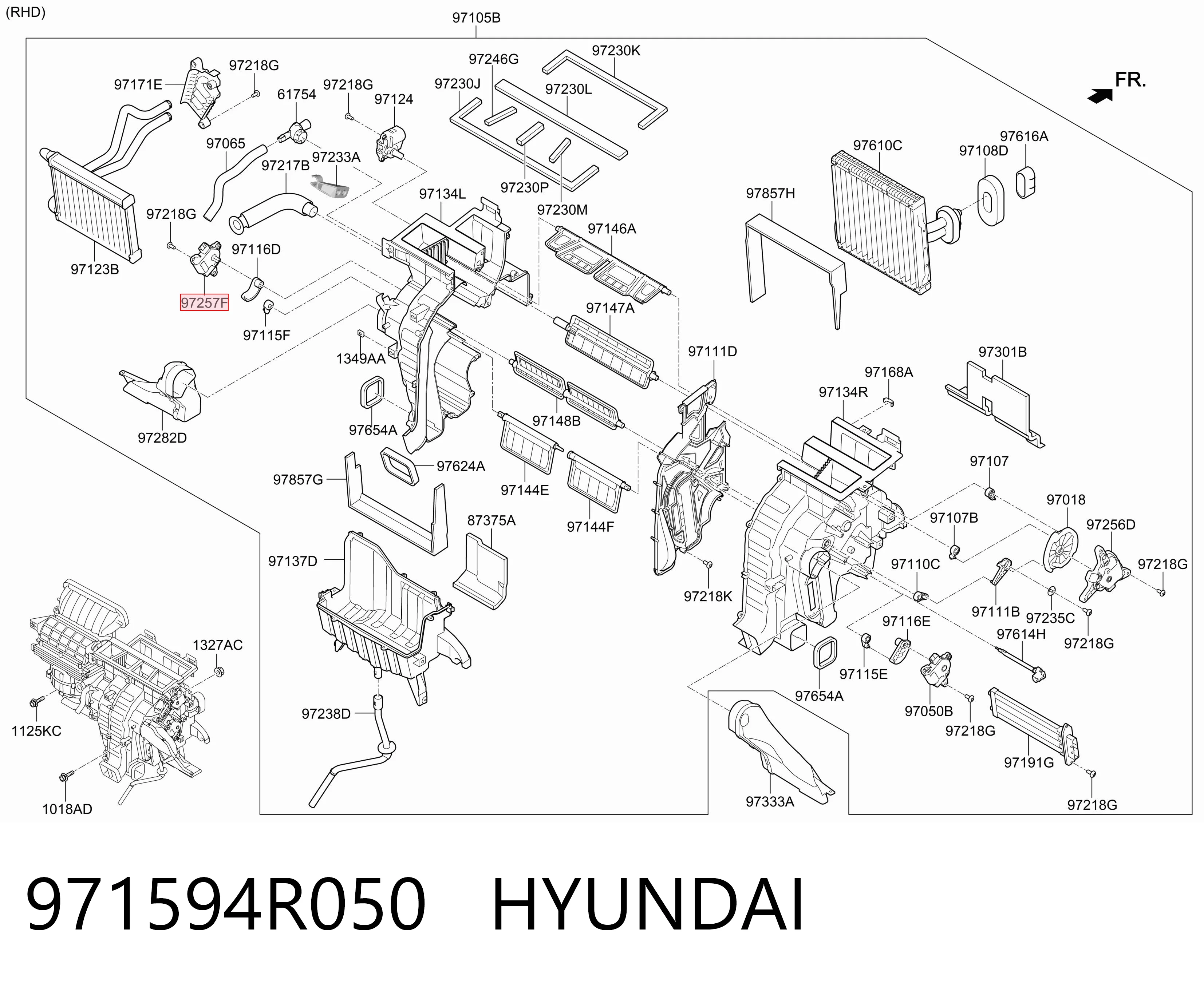 971594R050 Hyundai/Kia Silniczek klapy nagrzewnicy