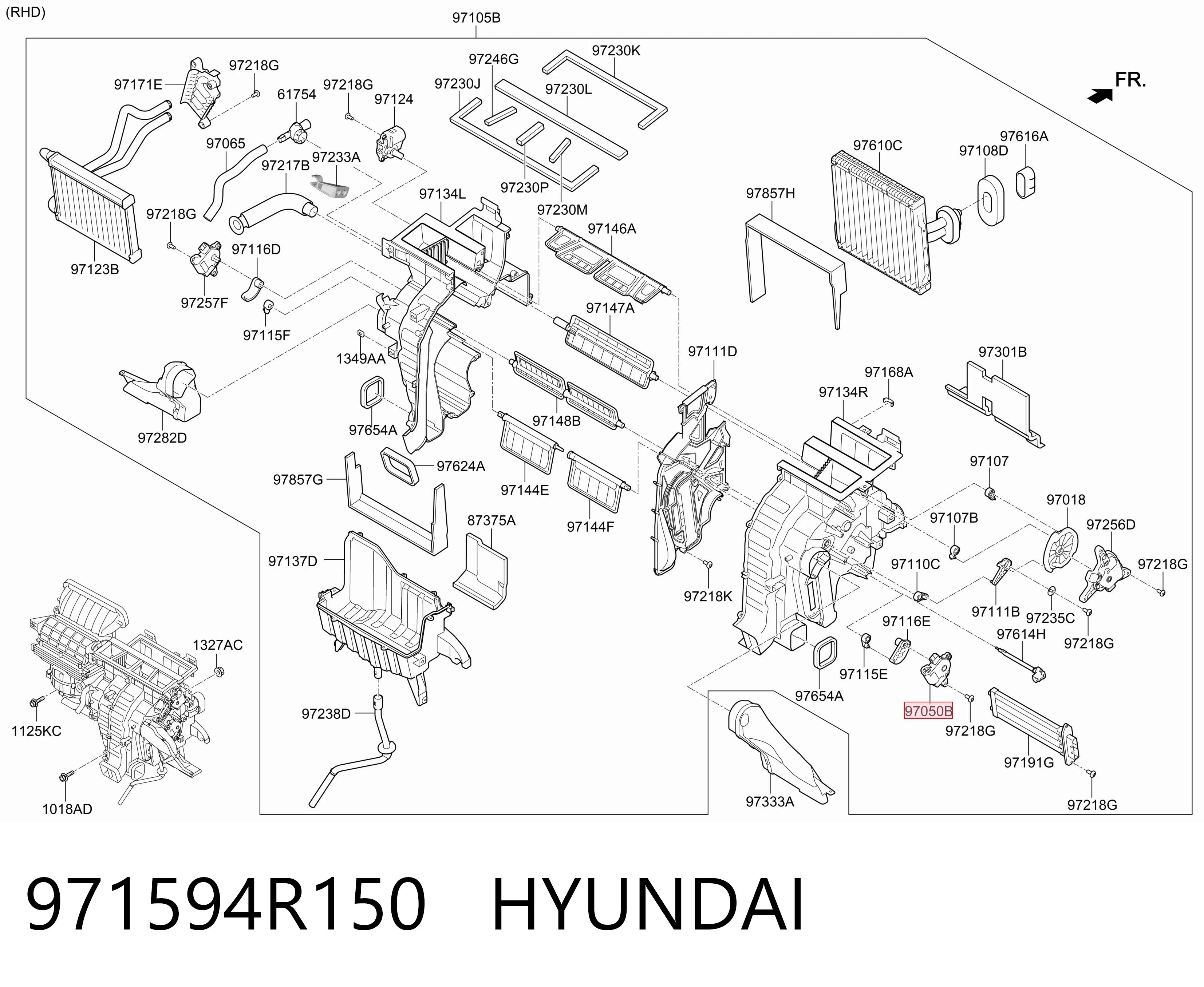 971594R150 Hyundai/Kia Silniczek klapy nagrzewnicy