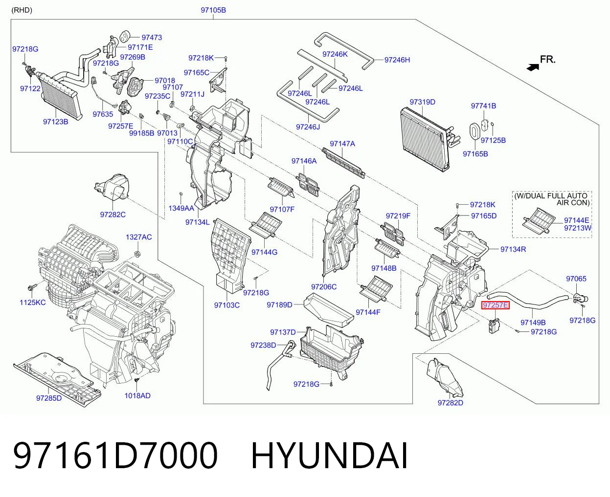 97161D7000 Hyundai/Kia Silniczek klapy nagrzewnicy