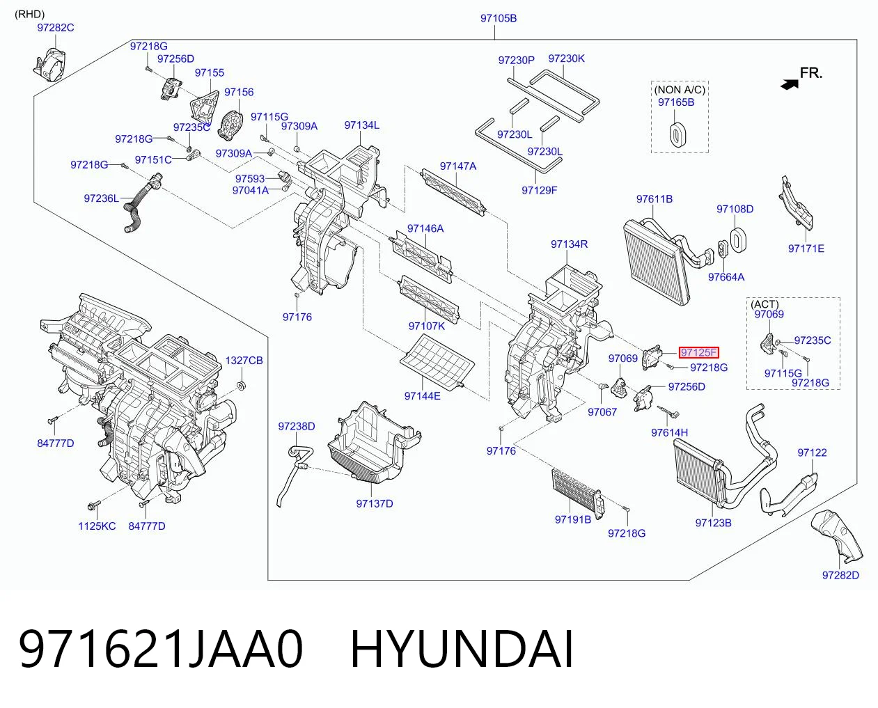 971621JAA0 Hyundai/Kia Silniczek klapy nagrzewnicy