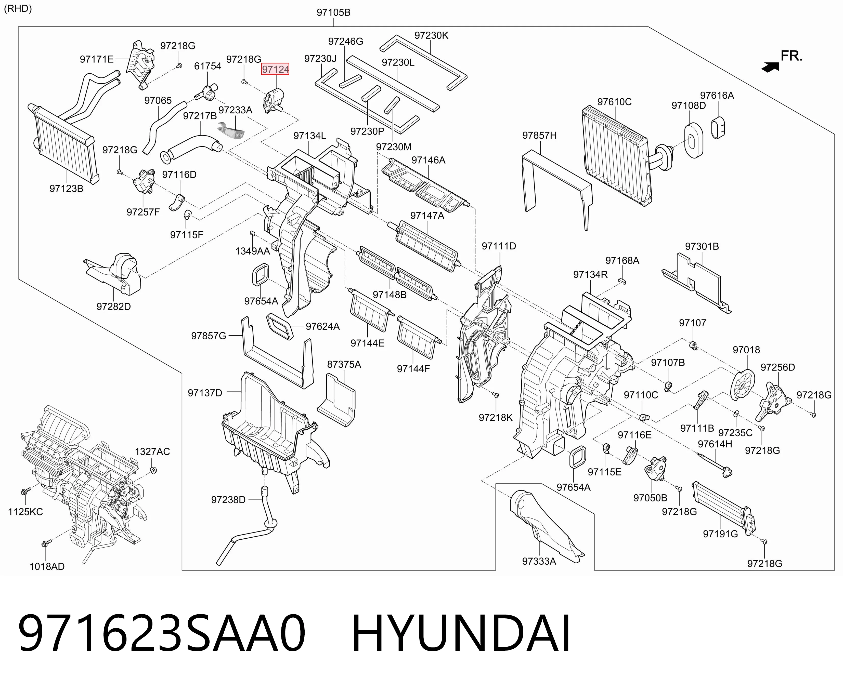 971623SAA0 Hyundai/Kia Silniczek klapy nagrzewnicy