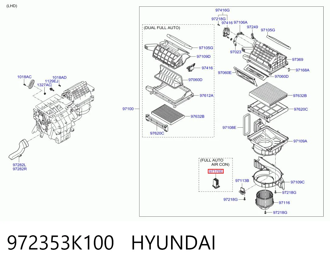 972353K100 Hyundai/Kia Rezystor wentylatora nagrzewnicy (ogrzewacza kabiny)