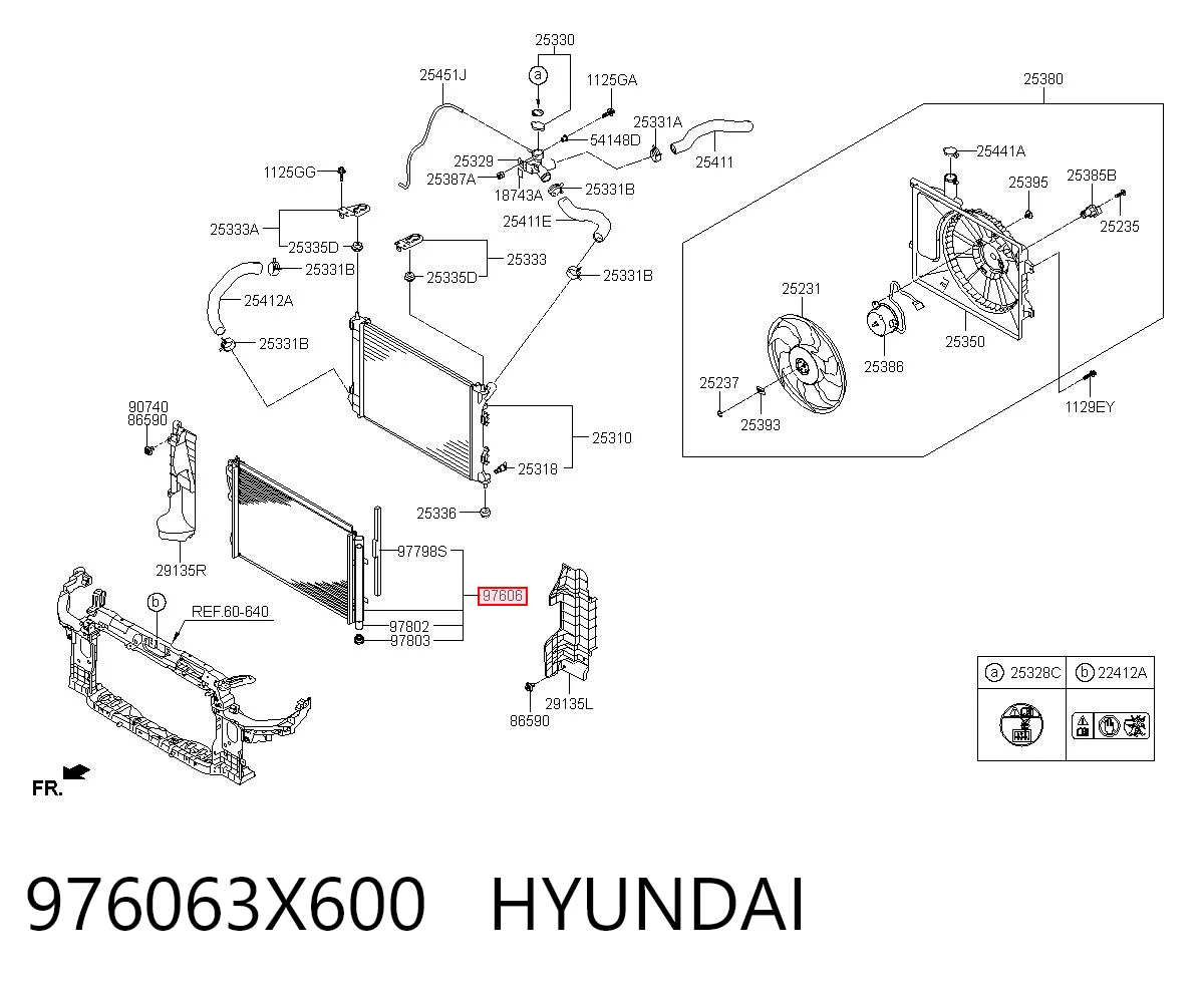 976063X600 Hyundai/Kia Chłodnica klimatyzacji