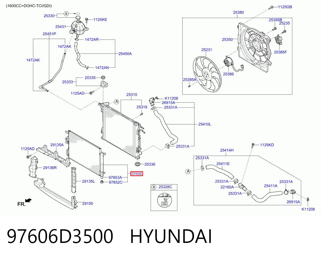 97606D3500 Hyundai/Kia Chłodnica klimatyzacji