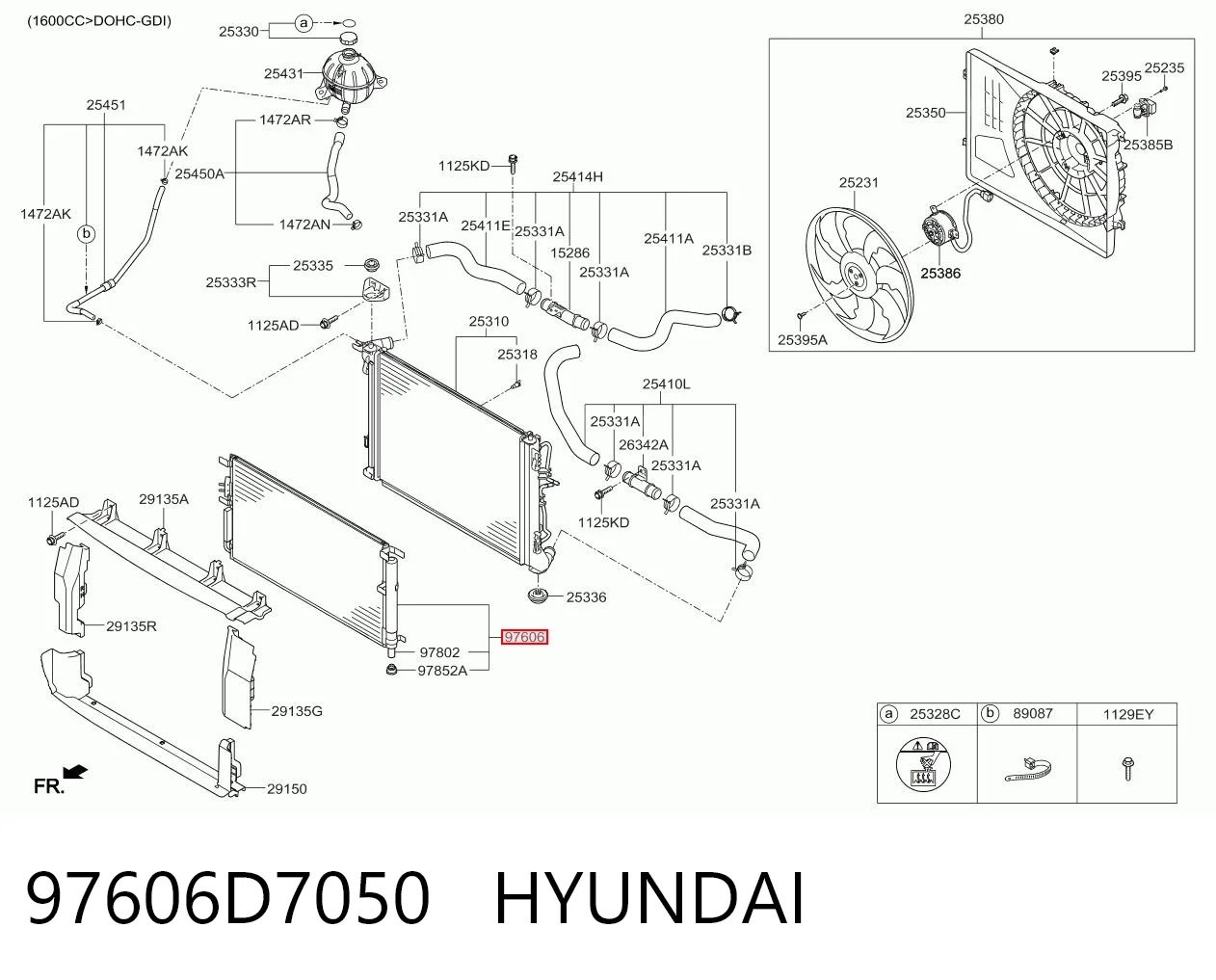 97606D7050 Hyundai/Kia Chłodnica klimatyzacji