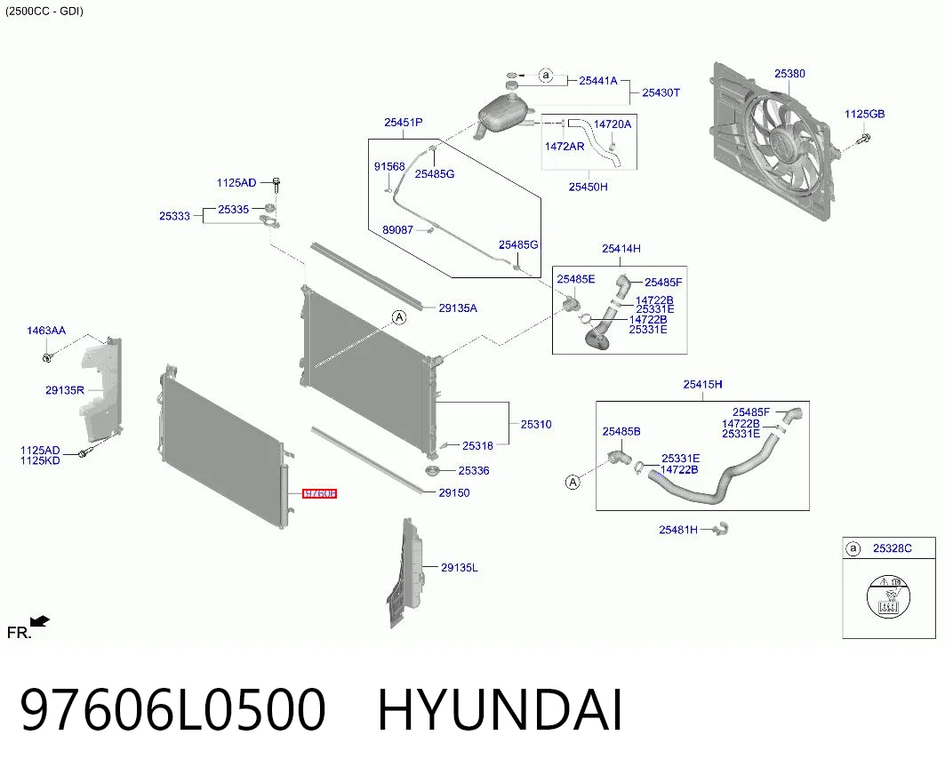 97606L0500 Hyundai/Kia Chłodnica klimatyzacji