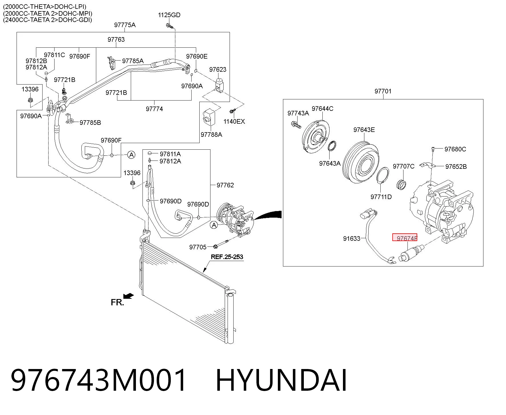 976743M001 Hyundai/Kia Zawór sprężarki klimatyzacji