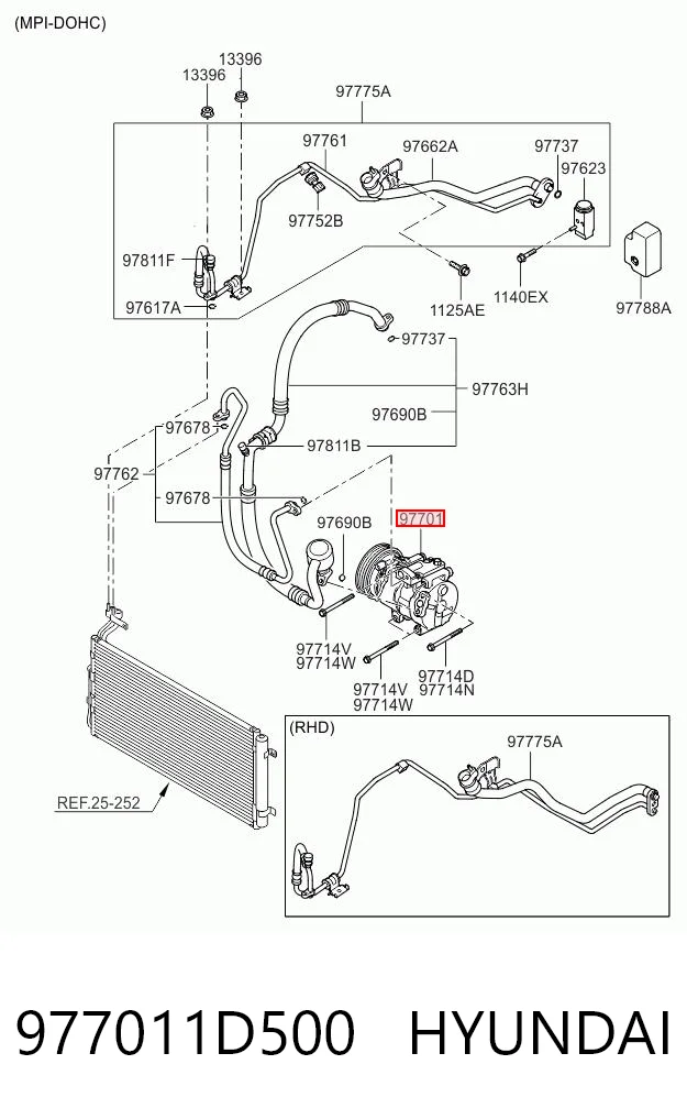 977011D500 Hyundai/Kia Sprężarka klimatyzacji